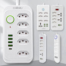 Extensão energia, tomada USB, plugue de água, 100-220V, 10A