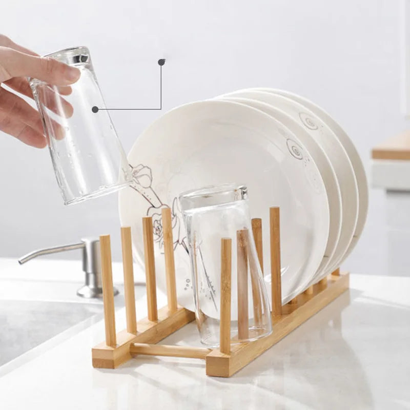 Organizador de pratos Suporte de Bambu
