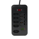 Extensão energia, tomada USB, plugue de água, 100-220V, 10A