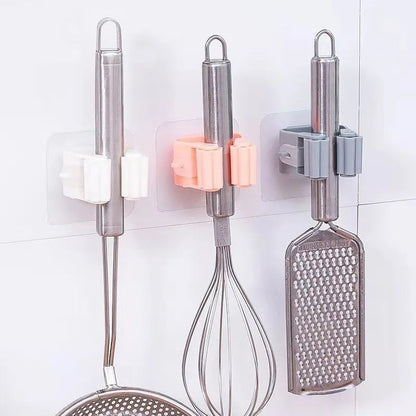 Acessório Autoadesivo Organizador de Vassouras para Cozinha e Banheiros